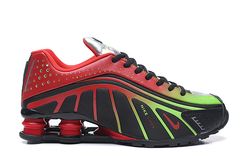 2019 Nike Shox R4 Red Black Green Shoes